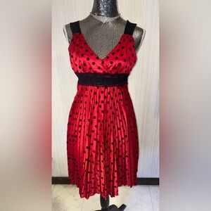 Gemini Red & Black Polka Dot Dress Size Small